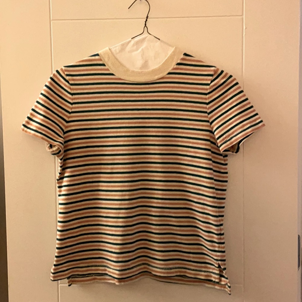 Madewell boxy striped ringer neck tee